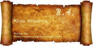 Miss Alberta névjegykártya
